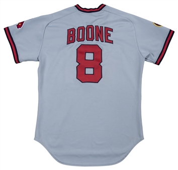 1985 Bob Boone Game Used California Angels Road Jersey 